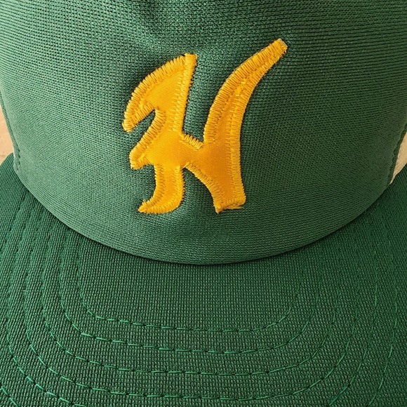 Mesh Adjustable Green and White Hat - Picture 2 of 7